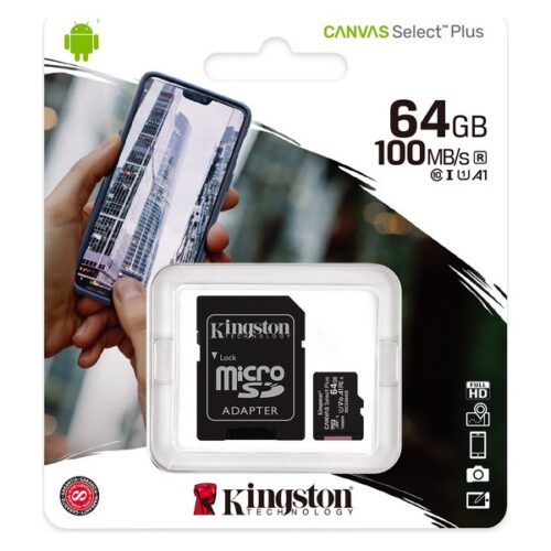 Mикро SD карта памет с адаптер Kingston SDCS2 100 MB/s exFAT – 64 GB Намаления и отстъпки ЧеренПетък