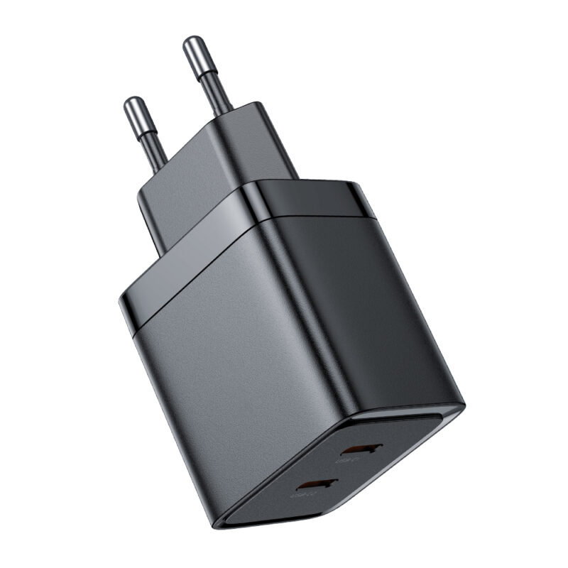 Зарядно устройство Xmart 2 x Type-C, GaN, 40W, Черно Намаления и отстъпки ЧеренПетък 3
