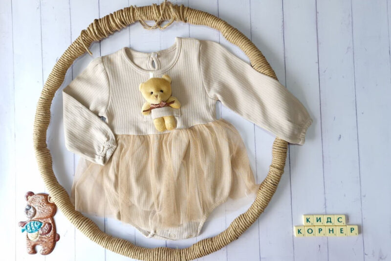 Бебешка боди рокля Little Beige Beauty Намаления и отстъпки ЧеренПетък