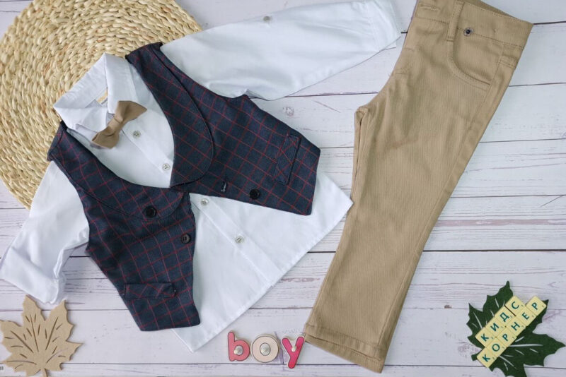 Елегантен комплект за момче Beige Bow Намаления и отстъпки ЧеренПетък