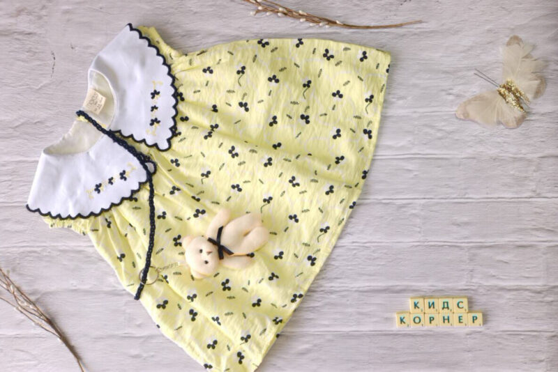 Лятна бебешка рокля Yellow Flowers&Bear Намаления и отстъпки ЧеренПетък