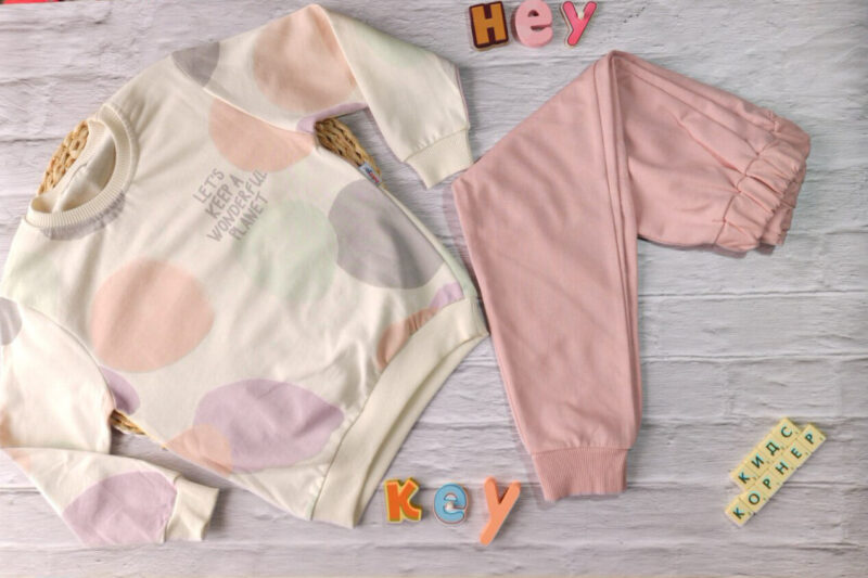 Памучен детски комплект Wonderful Planet Pink Намаления и отстъпки ЧеренПетък