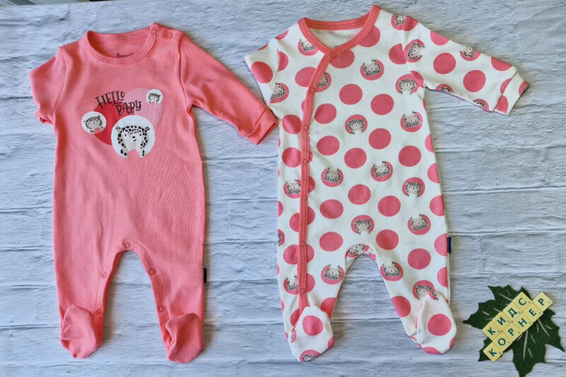 Комплект от два ромпера Hello Baby Pink Намаления и отстъпки ЧеренПетък