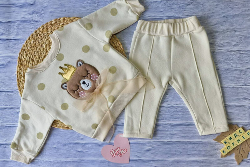 Ватиран комплект за момиче Princess Bear Cream Намаления и отстъпки ЧеренПетък