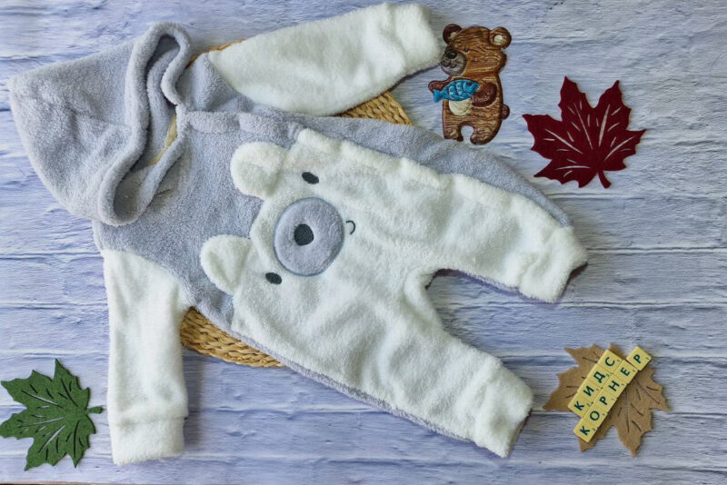 Плюшен бебешки гащеризон Grey Bear Намаления и отстъпки ЧеренПетък