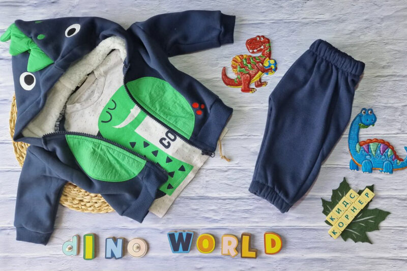 Ватиран бебешки комплект Cool Dino Boy Navy Намаления и отстъпки ЧеренПетък