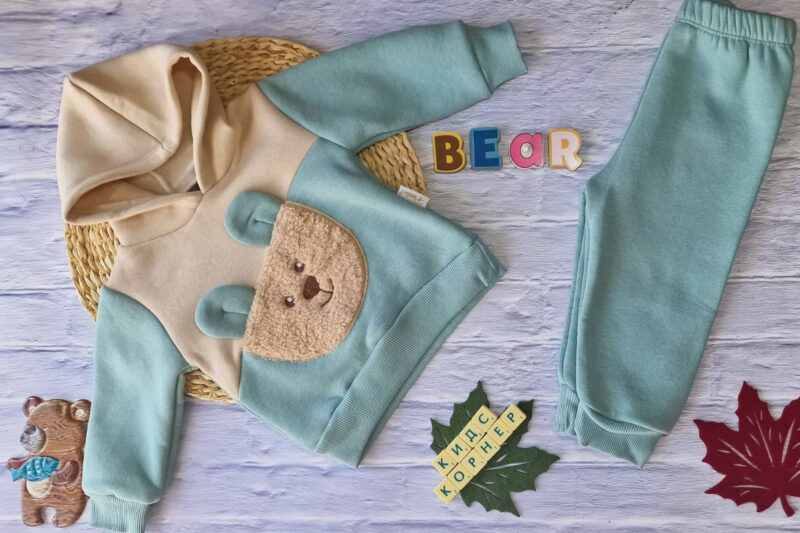 Ватиран детски комплект Mint Baby Bear Намаления и отстъпки ЧеренПетък