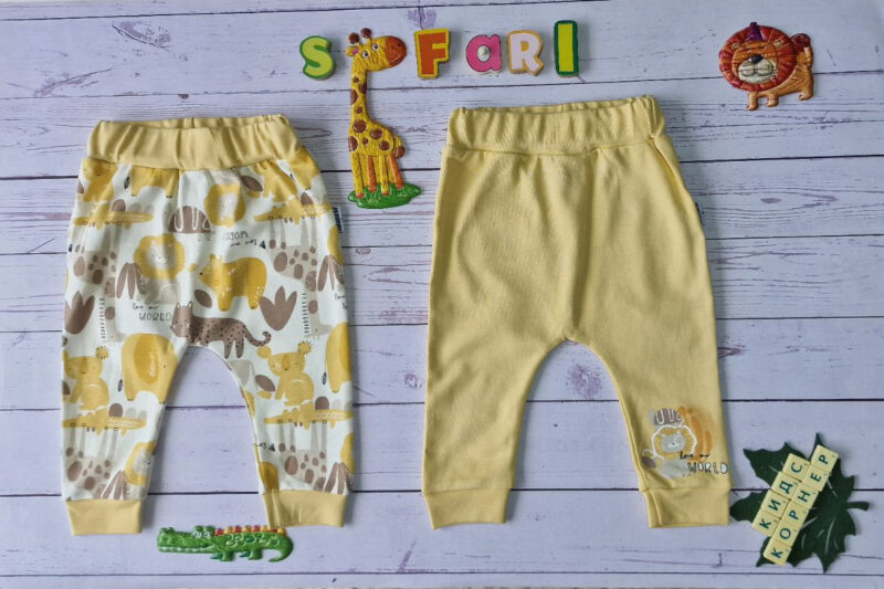 Комплект от двe памучни панталонки Love Our World  yellow Намаления и отстъпки ЧеренПетък