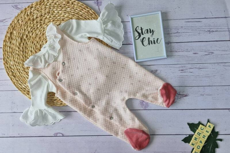 Кокетен комплект с гащеризон и риза за бебе момиче Gentle Lace Намаления и отстъпки ЧеренПетък