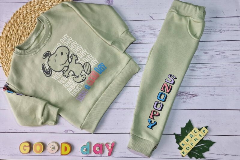 Ватиран детски комплект Snoopy Mint Намаления и отстъпки ЧеренПетък