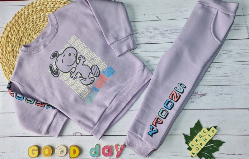 Ватиран детски комплект Snoopy Purple Намаления и отстъпки ЧеренПетък