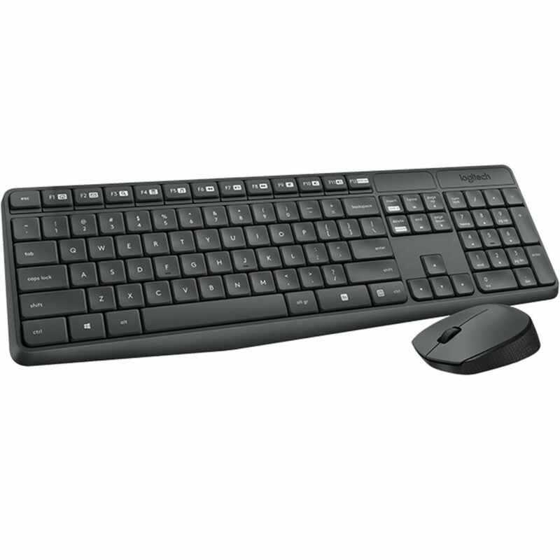 Kлаиатура с безжична мишка Logitech MK235 Wireless Keyboard and Mouse Combo Черен Сив Намаления и отстъпки ЧеренПетък 3