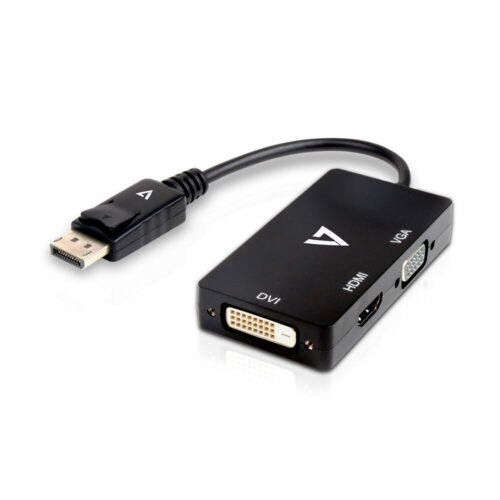Mini Адаптер за DisplayPort към VGA/DVI/HDMI V7 V7DP-VGADVIHDMI-1E   Черен