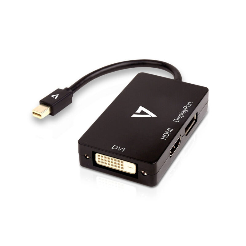 Mini Адаптер за DisplayPort към VGA/DVI/HDMI V7 V7MDP-DPDVIHDMI-1E   Черен Намаления и отстъпки ЧеренПетък 3