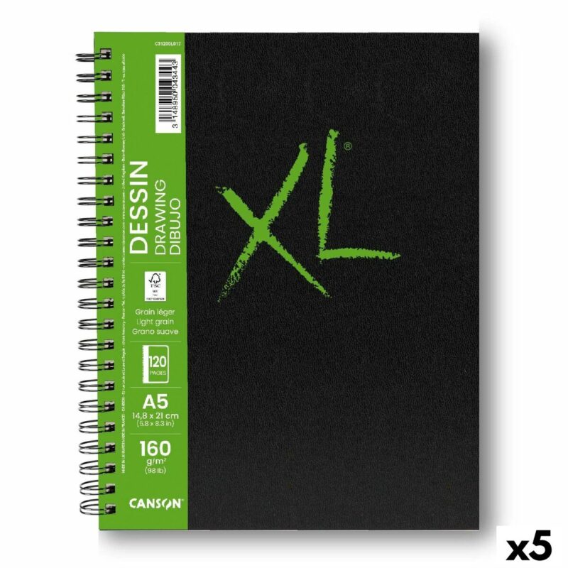 Drawing pad Canson XL Drawing A5 Бял 60 Листи 160 g/m2 5 броя Намаления и отстъпки ЧеренПетък