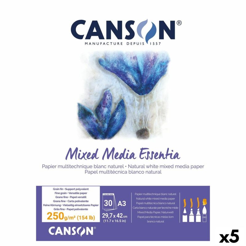 Drawing pad Canson 250 g/m² A3 30 Листи 5 броя Бял Естествен Намаления и отстъпки ЧеренПетък