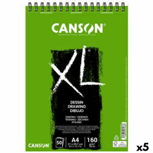 Drawing pad Canson XL Drawing Бял A4 50 Листи 160 g/m2 5 броя
