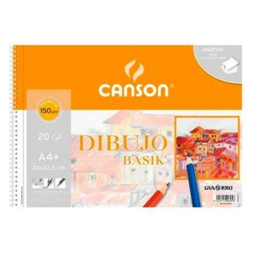 Drawing pad Canson Basik Гладък Микроперфориран 150 g 20 Листи 10 броя Спирала (23 x 32,5 cm)