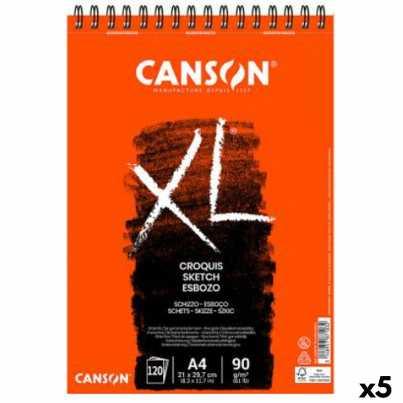 Drawing pad Canson XL Esboso 20 Листи A4 5 броя 90 g/m² Бял Естествен Намаления и отстъпки ЧеренПетък