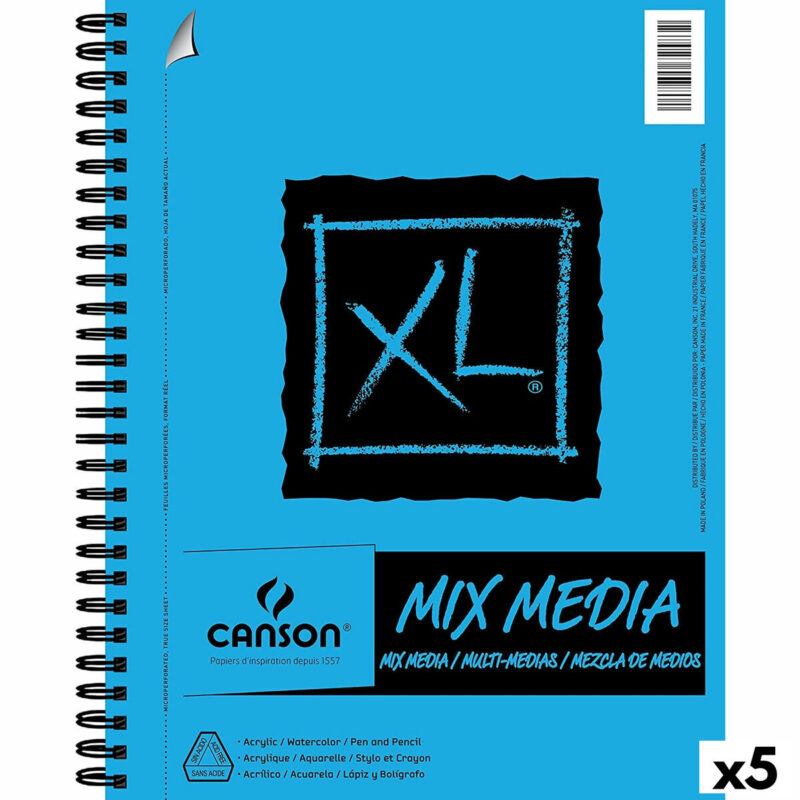 Drawing pad Canson XL Mix Media хартия Бял A4 30 Листи 5 броя 300 g/m² Намаления и отстъпки ЧеренПетък