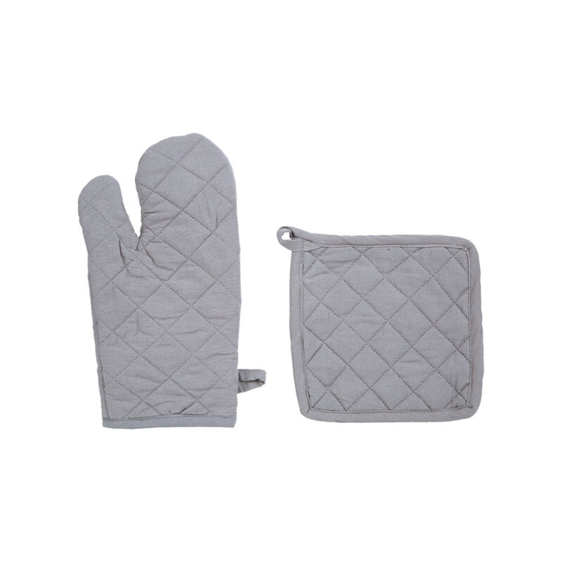 Oven Mitt and Potholder Set Atmosphera Сив Памук Намаления и отстъпки ЧеренПетък