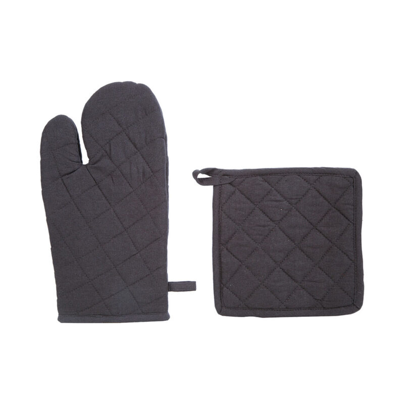 Oven Mitt and Potholder Set Atmosphera Памук Тъмно сив Намаления и отстъпки ЧеренПетък
