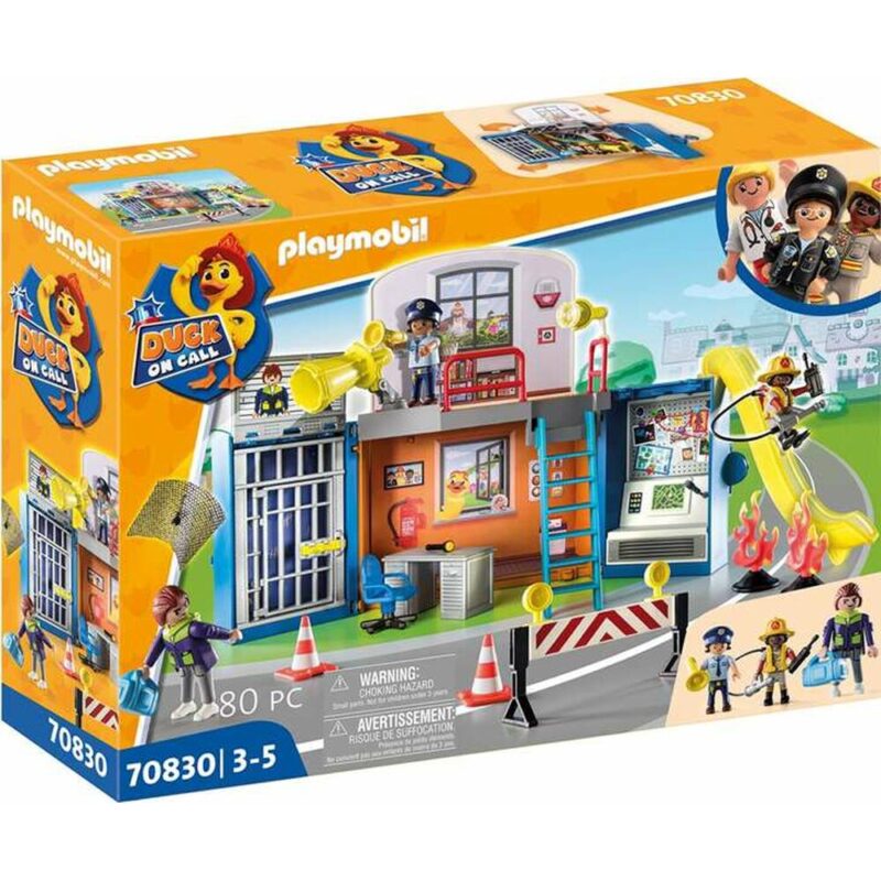 Playset Playmobil Duck on Call Полиция Базова станция 70830 (70 pcs) Намаления и отстъпки ЧеренПетък