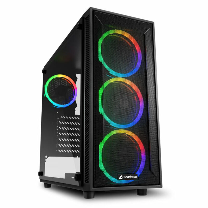 ATX полу-висока кутия Sharkoon TG4M Черен ATX LED RGB Намаления и отстъпки ЧеренПетък 3