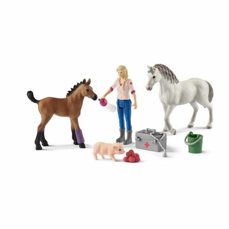 Playset Schleich Vet visiting mare and foal Кон Пластмаса Намаления и отстъпки ЧеренПетък