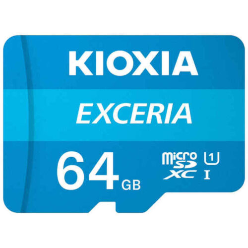 Mикро SD карта памет с адаптер Kioxia Exceria UHS-I Клас 10 Син - 64 GB