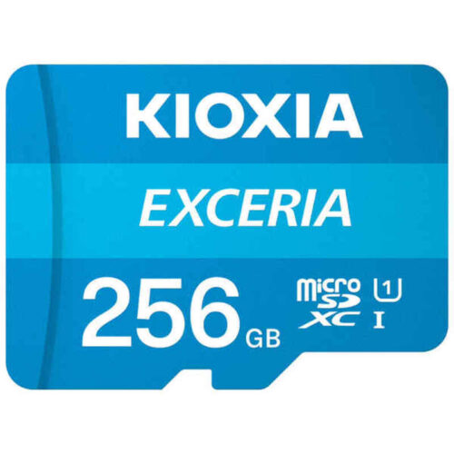Mикро SD карта памет с адаптер Kioxia Exceria UHS-I Клас 10 Син - 256 GB