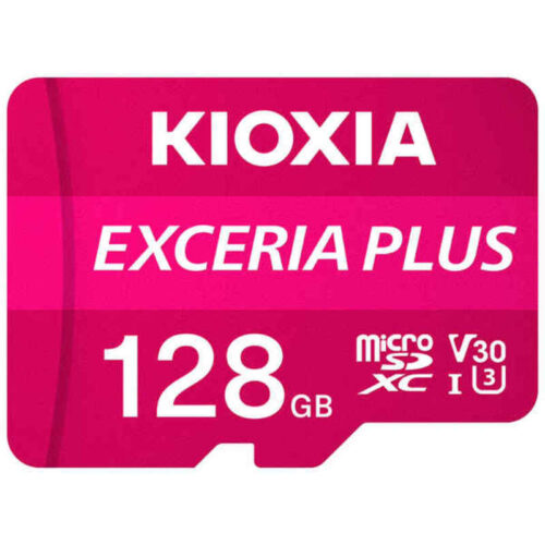Mикро SD карта памет с адаптер Kioxia Exceria Plus UHS-I U3 Клас 10 Розов – 128 GB Намаления и отстъпки ЧеренПетък