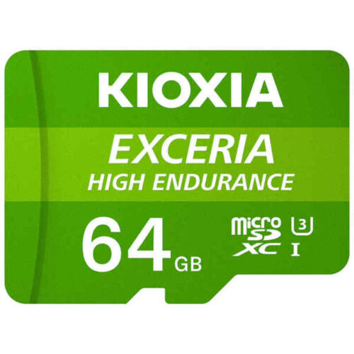 Mикро SD карта памет с адаптер Kioxia Exceria High Endurance Клас 10 UHS-I U3 Зелен – 64 GB Намаления и отстъпки ЧеренПетък