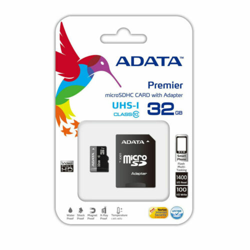 Mикро SD карта памет с адаптер Adata Premier microSDHC UHS-I U1 Class10 32GB Намаления и отстъпки ЧеренПетък