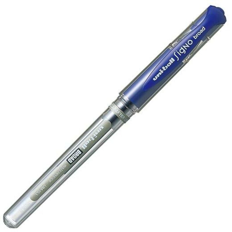 Liquid ink ballpoint pen Uni-Ball Signo Broad UM-153 W Син 12 броя Намаления и отстъпки ЧеренПетък