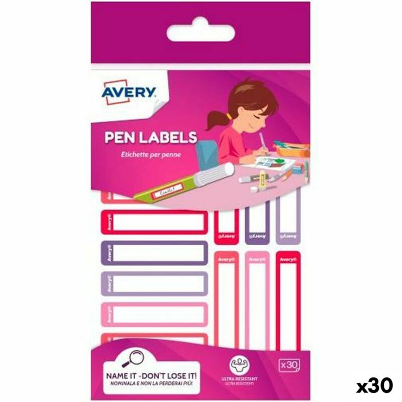 Self adhesive labels Avery 50 x 10 mm Розов полиетилен Виолетов (30 броя) Намаления и отстъпки ЧеренПетък