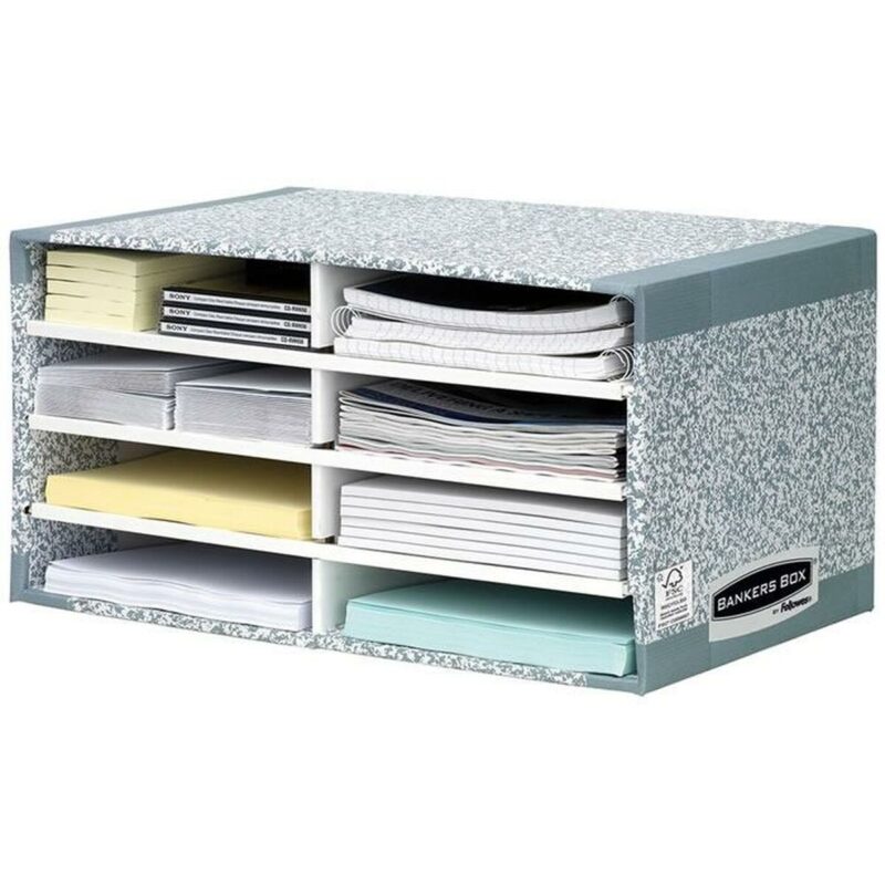 Modular Filing Cabinet Fellowes System 8 отделения Сив Рециклиран Картон (26 x 49 x 31 cm) Намаления и отстъпки ЧеренПетък