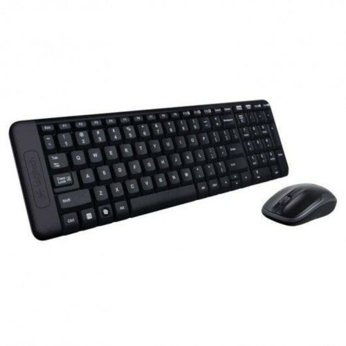 Kлаиатура с безжична мишка Logitech K220 + M150 - MK220 Черен Испанска Qwerty