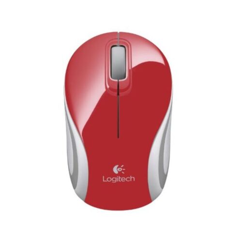 Logitech мишка Mini M187 безжична червена