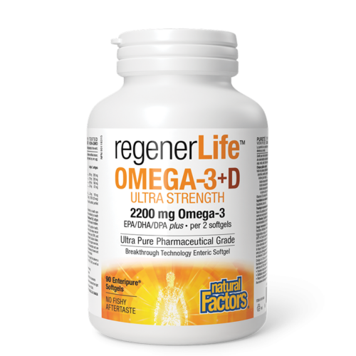 Омега-3 (ЕРА DHA 680335) + Витамин D3 500 IU  - RegenerLife™, 90 софтгел капсули