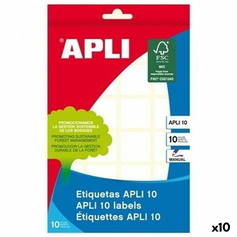 Self adhesive labels Apli 31 x 100 mm Бял 10 Листи (10 броя) Намаления и отстъпки ЧеренПетък