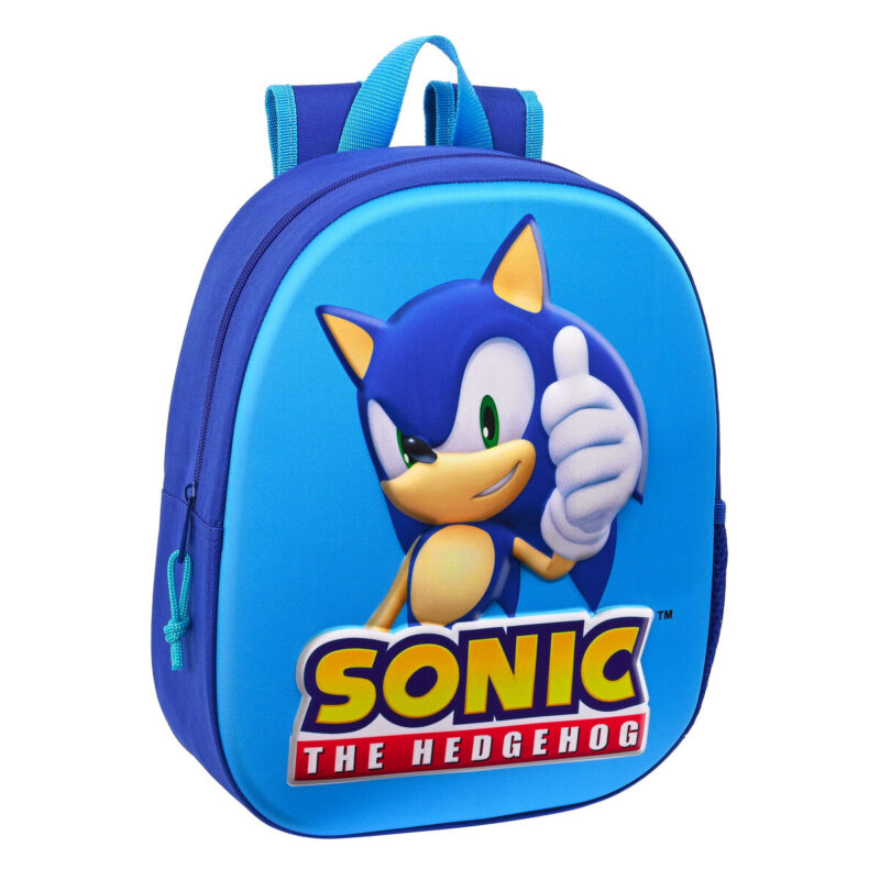 3D училищна чанта Sonic Speed Син 27 x 33 x 10 cm Намаления и отстъпки ЧеренПетък