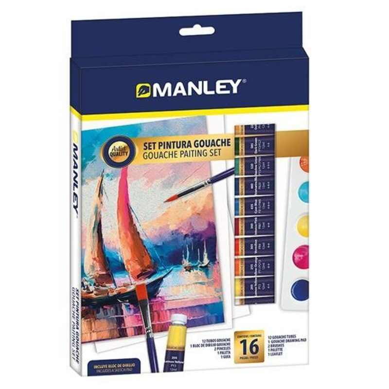 Gouache Painting Set Manley 16 Части Многоцветен Намаления и отстъпки ЧеренПетък