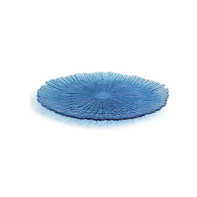 Lame plaat Quid Mar de Viento Син Cтъкло (Ø 28 cm) (Pack 6x) Намаления и отстъпки ЧеренПетък