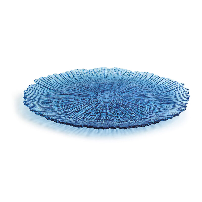 Lame plaat Quid Mar de Viento Син Cтъкло (Ø 32 cm) (Pack 6x) Намаления и отстъпки ЧеренПетък