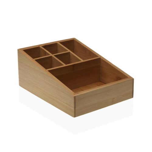 Oрганайзера за гримове Versa 16 x 8,8 x 21 cm Стомана Бамбук Намаления и отстъпки ЧеренПетък