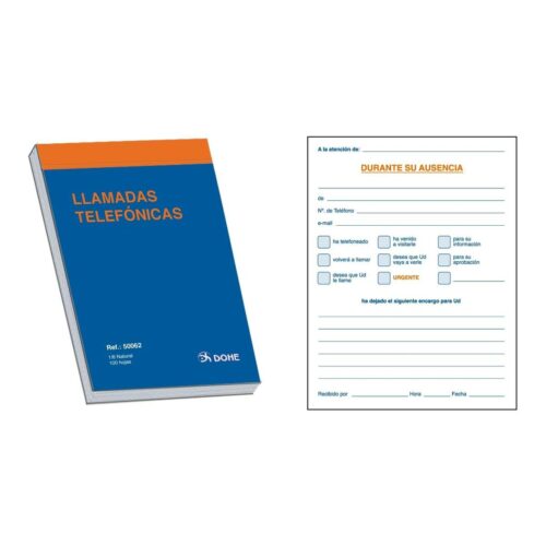 Call Log Book DOHE 50062 1/8 100 Листи (10 броя)