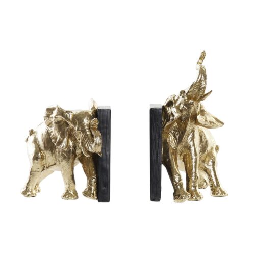Raamatutugi DKD Home Decor Златен Слон Смола Колониален (22 x 15 x 25 cm)
