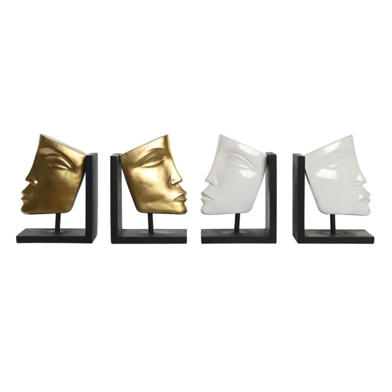 Raamatutugi DKD Home Decor 2 Части Лице Смола Модерен (30,5 x 10 x 22 cm) (2 броя) Намаления и отстъпки ЧеренПетък
