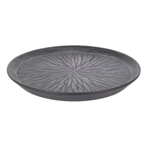 Lame plaat Stoneware Lotus Порцелан Черен (ø 23 x 2,5 cm)